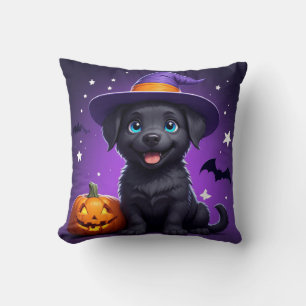 Cute Puppy Witch Hat Halloween 🐶 Cushion