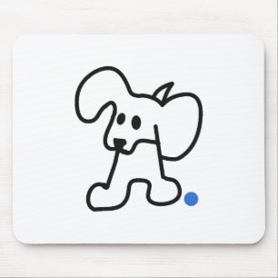 Cute Puppy With A Blue Ball Mouse Mat