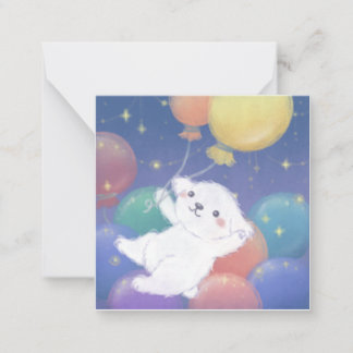 Cute Puppy with Balloons & Stars Card
