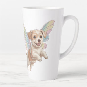 Cute Puppy with Glowing Fairy Wings — Magical Pet Latte Mug