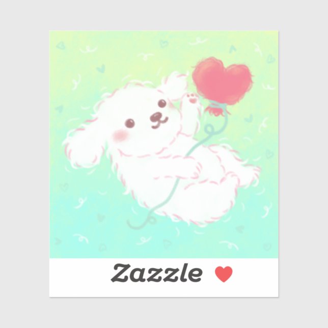 Cute Puppy with Heart Balloon (Sheet)