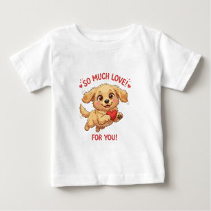 Cute Puppy with Heart Illustration Baby T-Shirt