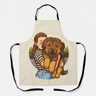 Cute Puppy with Heart Sunglasses Apron