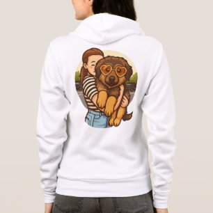 Cute Puppy with Heart Sunglasses Hoodie