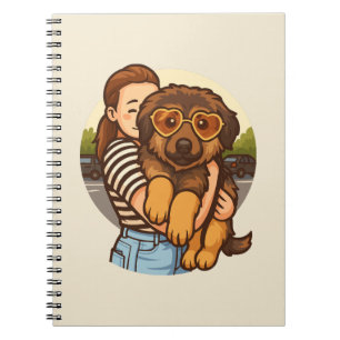 Cute Puppy with Heart Sunglasses Notebook