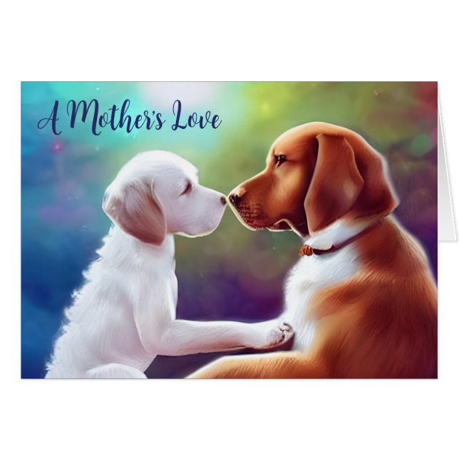 Cute Puppy with Mum Mother's Day Card (Front Horizontal)