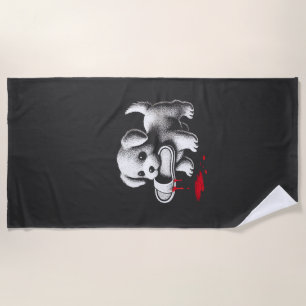 Cute Puppy with Slipper Shirt Dark Humour Dog Love Beach Towel