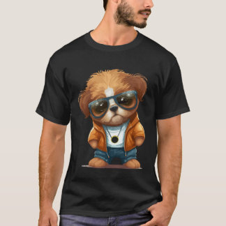 Cute Puppy With Sunglasses  4 T-Shirt