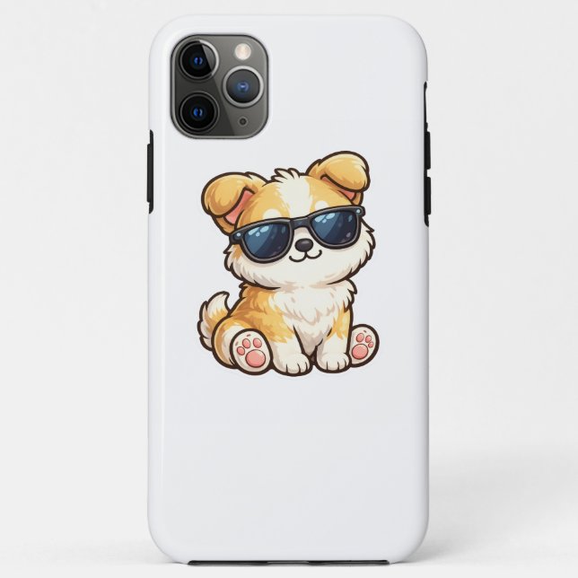 Cute Puppy with Sunglasses Kawaii Design Case-Mate iPhone Case (Back)