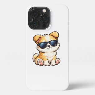 Cute Puppy with Sunglasses Kawaii Design iPhone 13 Pro Case