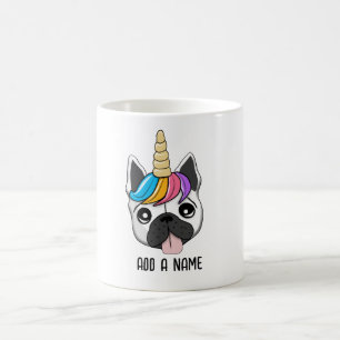 Cute Puppy with Unicorn horn and Colorful Hair Coffee Mug