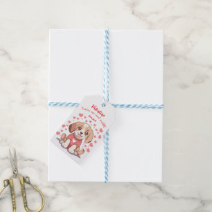 Cute puppy wufff valentine's day gift tags