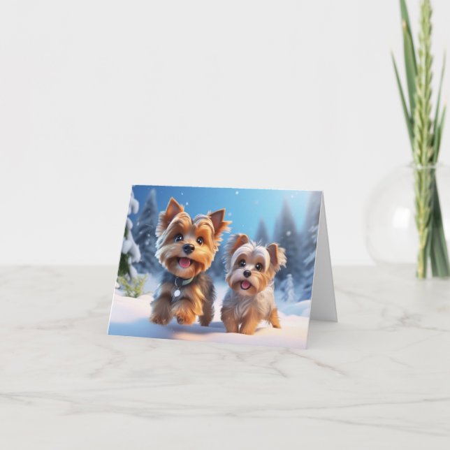 Cute Puppy Xmas Card (Front)