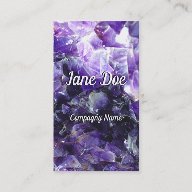 Cute purple amethyst business card (Front)