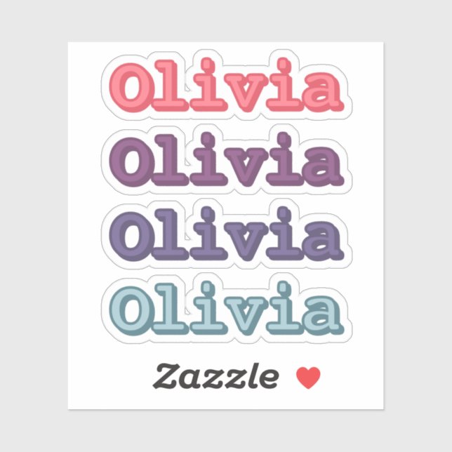 Cute Purple and Pastel Colors Kids Custom Name (Sheet)