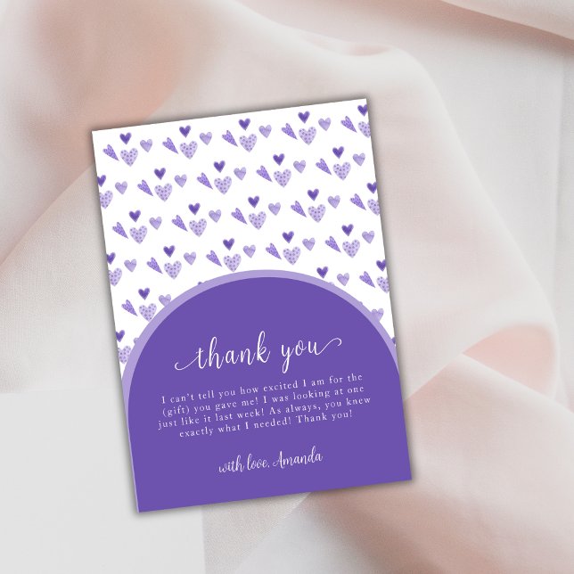 Cute Purple Arch Sweetheat Valentine Baby Shower  Thank You Card (Cute Purple Arch Sweetheat Valentine Baby Shower Thank You Card)