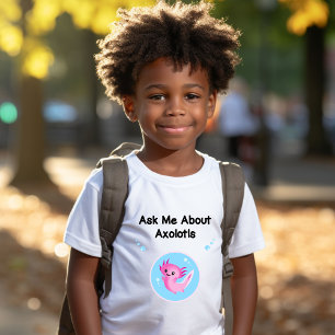 Cute Purple Ask Me About Axolotls Salamander T-Shirt