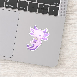Cute Purple Axolotl Boba Bubble Tea