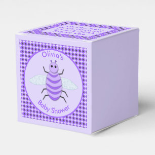 Cute Purple baby Bee Gender Neutral Baby Shower Favour Box