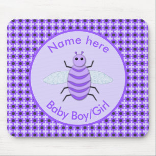 Cute Purple Baby Bee Gender Neutral Mouse Mat