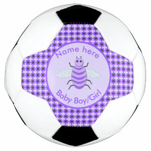 Cute Purple Baby Bee Gender Reveal Neutral Custom Football