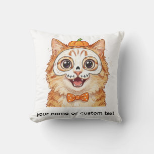 Cute Purple Bat Halloween Coloured Pencil Illustra Cushion