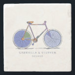 Cute Purple Bicycle Line Art Drawing Personalised  Stone Coaster<br><div class="desc">Cute Purple Bicycle Line Art Drawing Personalised Stone Coaster</div>