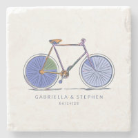 Cute Purple Bicycle Line Art Drawing Personalised 