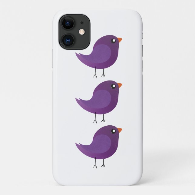 cute purple bird Case-Mate iPhone case (Back)