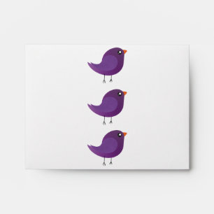 cute purple bird envelope