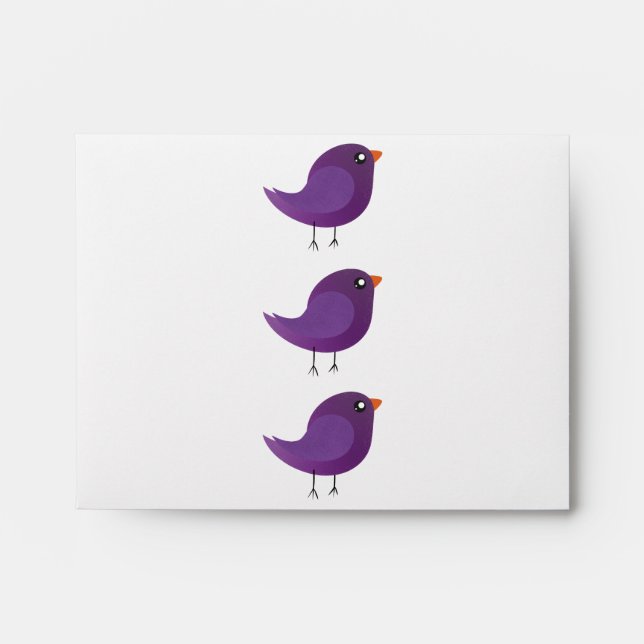 cute purple bird envelope (Front)