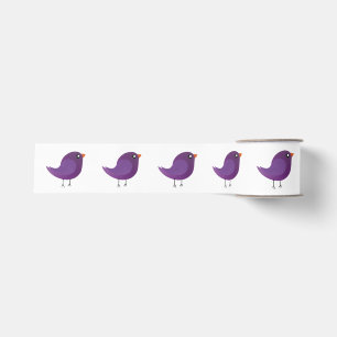 cute purple bird grosgrain ribbon