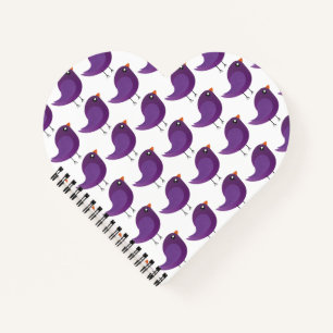 cute purple bird notebook