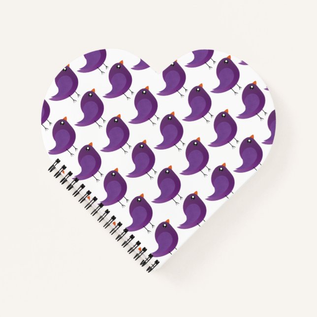 cute purple bird notebook (Front)