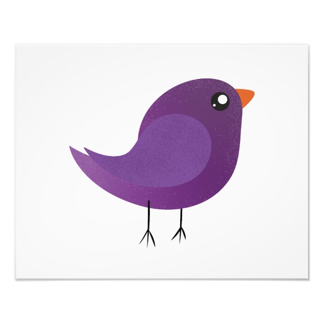 cute purple bird photo print (Front)