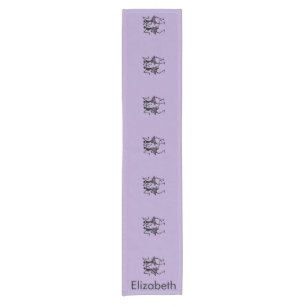 Cute Purple, black Silhouette Celebration Short Table Runner