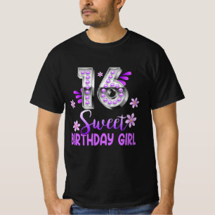 Cute Purple Black Sweet 16 Style I 16th Birthday S T-Shirt