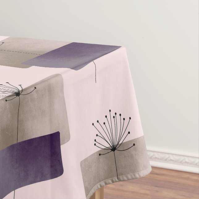 Cute purple Boho Dandelion Abstract Drawing  Tablecloth (In Situ)