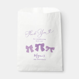 Cute Purple Bows Birthday Party Favour Bags