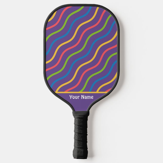 Cute Purple Brick Exercise Pro Pickleball Paddle (Back)