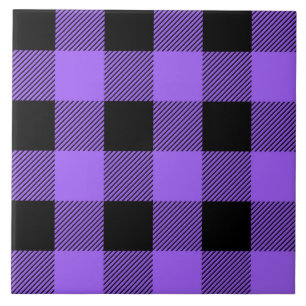 cute purple buffalo plaid Country style Tile