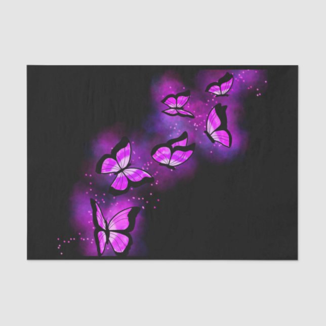 Cute Purple Butterflies Tissue Paper (Front)