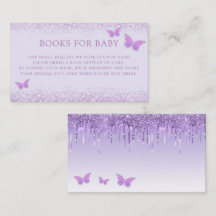 Cute Purple Butterfly Baby Shower Books For Baby