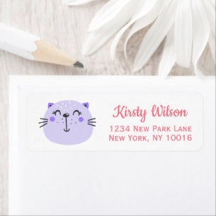 Cute Purple Cat   Baby Shower