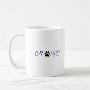 Cute Purple Cat Mum Paw Print Coffee Mug Kitten