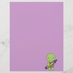 cute purple crayon turtle
