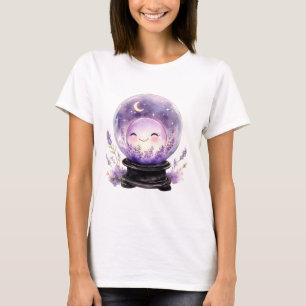 Cute Purple Crystal Ball Moon Stars Mystical T-Shirt
