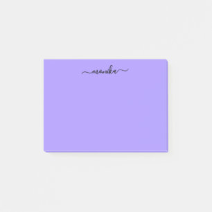 Cute Purple Custom Name Post-it Notes