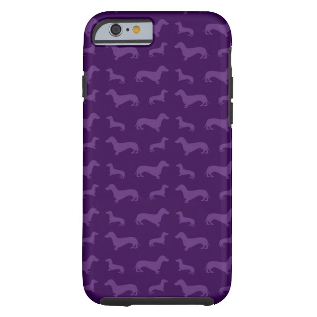 Cute purple dachshund pattern Case-Mate iPhone case (Back)