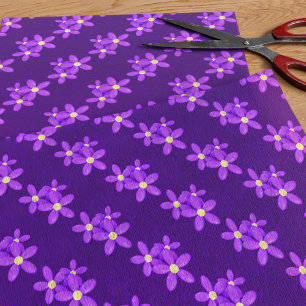 Cute Purple Daisy Flower Pattern  Tissue Paper